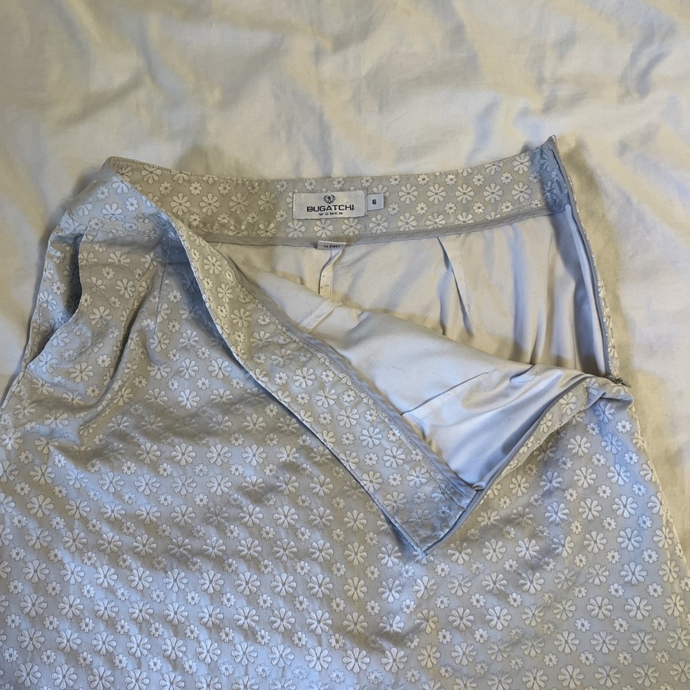Bugatchi Activewear Skort Silver White Floral Golf Tennis Skirt Womens Size 6 - Picture 3 of 6